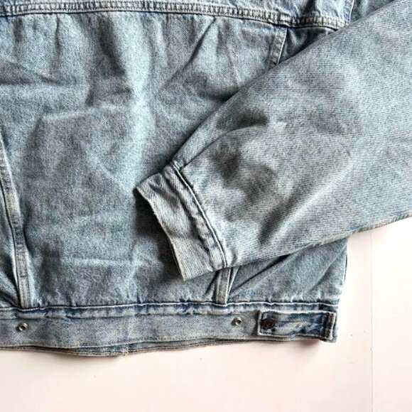 Levi's 90s Cozy Trucker Jacket Sherpa Fleece Lined Denim Womens M - Picture 10 of 10